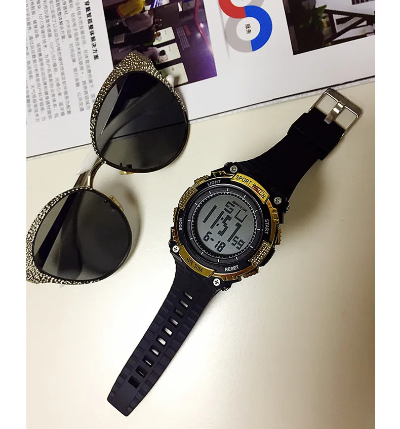 Sanda Waterproof Sports Watch Men's Outdoor Electronic Watch Sanda Luminous Multi-function Student Men's Watch Factory