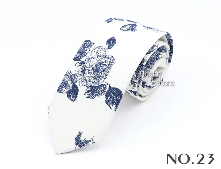 43 Stile 100 % Baumwolle Herren Blumen Krawatten 6 cm schmal schlank dünn lässig Anzug Krawatte für Hochzeit Party Hemd Zubehör Krawatte Geschenk – Detail 24
