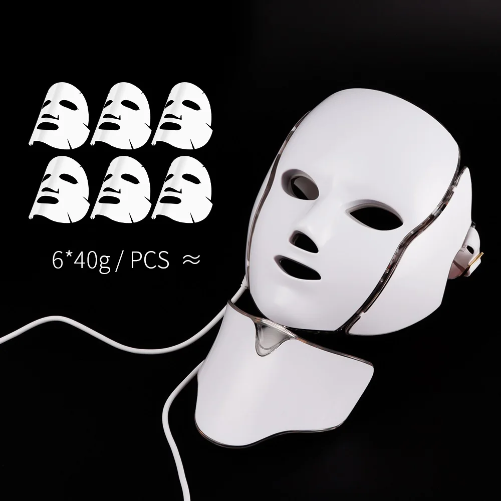  foreverlily 7 Colors Light LED Facial Mask With Neck Skin Rejuvenation Face Care Beauty Anti Acne T - 33022944986