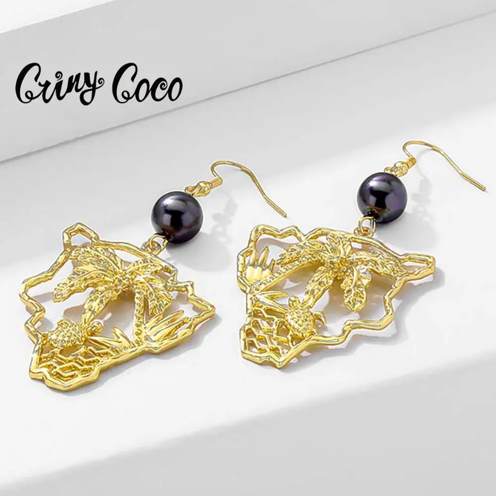 Серьги подвески Cring Coco женские пляжные ювелирные украшения неправильной формы