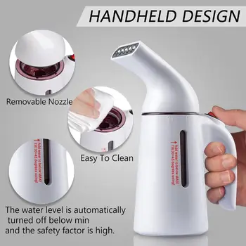 

Mini Portable Handel Steamer Steam Iron Garment Steamer Fast Heat Up Powerful for Clothes with Insulation Glove for Home and Tra