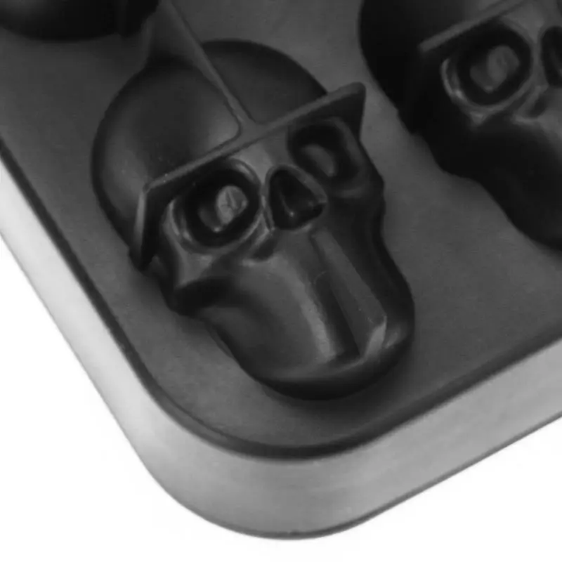 4 отверстия череп силиконовая форма для льда кости шоколадный лоток форма для пирожных, конфет инструменты для приготовления пищи полезные формы для льда Кухонные гаджеты Инструменты