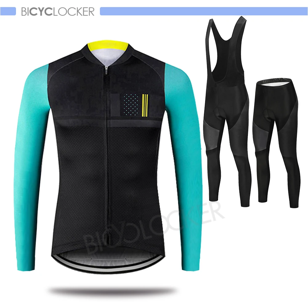 

MTB Clothing Pro Team Long Sleeve Cycling Jersey Set Autumn Bicycle Outdoor clothes Breathable Racing Bike Sportswear Quick Dry