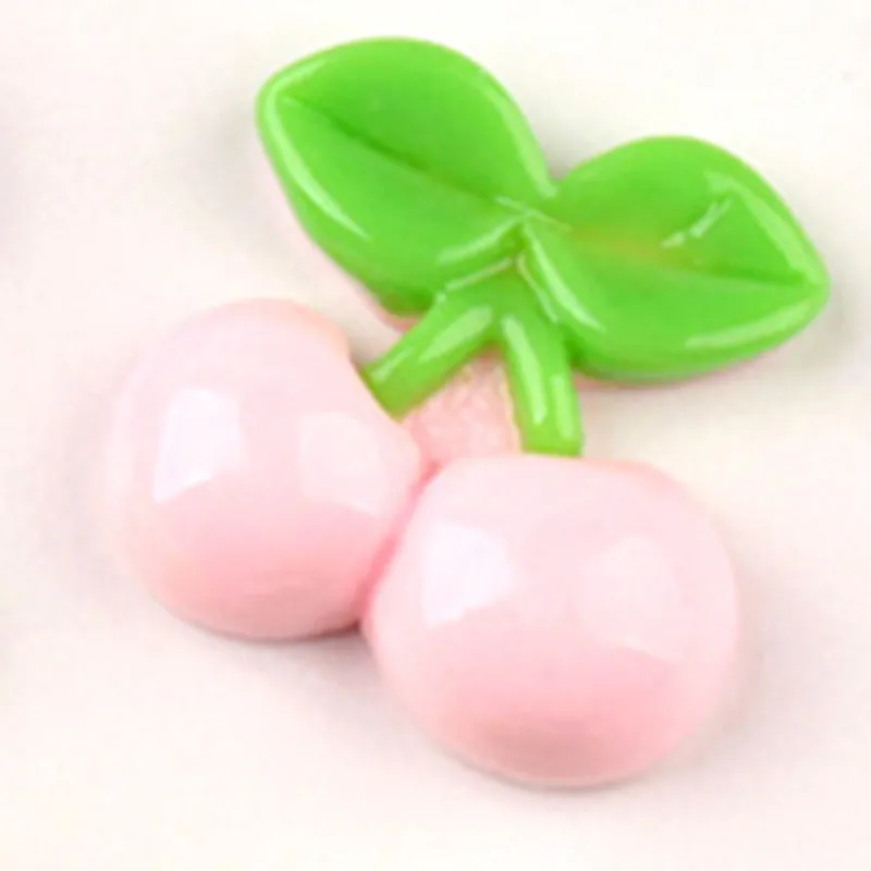 10 шт. Kawaii Slime наполнитель аксессуары Фрукты Вишня смолы миниатюрные пищевые игрушки Flatback Кабошон DIY Скрапбукинг - Цвет: light pink 10pcs