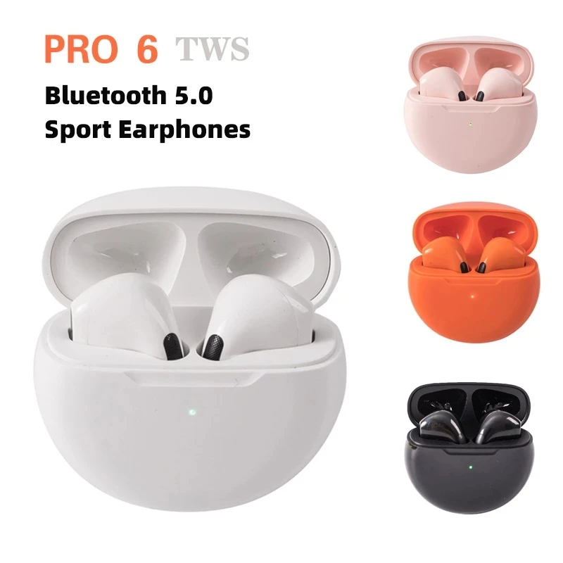 Беспроводные наушники Air Pro 6 TWS 8D стерео Hi-Fi с микрофоном Tws Bluetooth шумоподавляющие