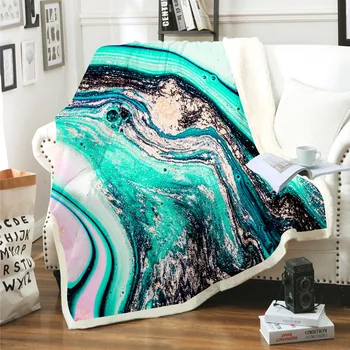 

Marble Stripe 3D Print Throw Plush Sherpa Blanket Thin Quilt Sofa Chair Bedding Supply Adults Kids 04