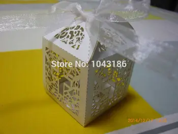 

wedding candy favor box-- Jesus Christian Laser Cut Wedding Box in Pearlescent Paper sweet box, party Chocolate Box 50pcs/lot