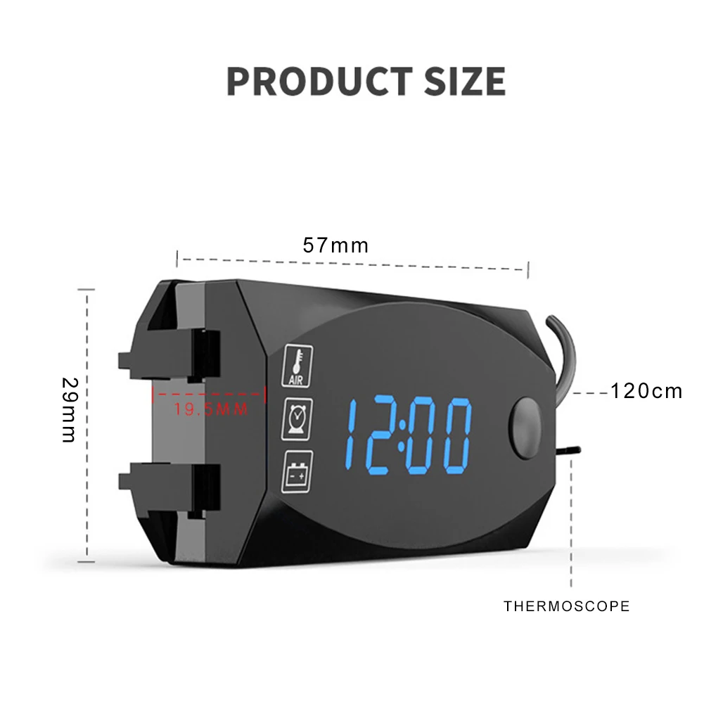 Электронные часы термометр три в одном светодиодный 12 В Универсальный большой