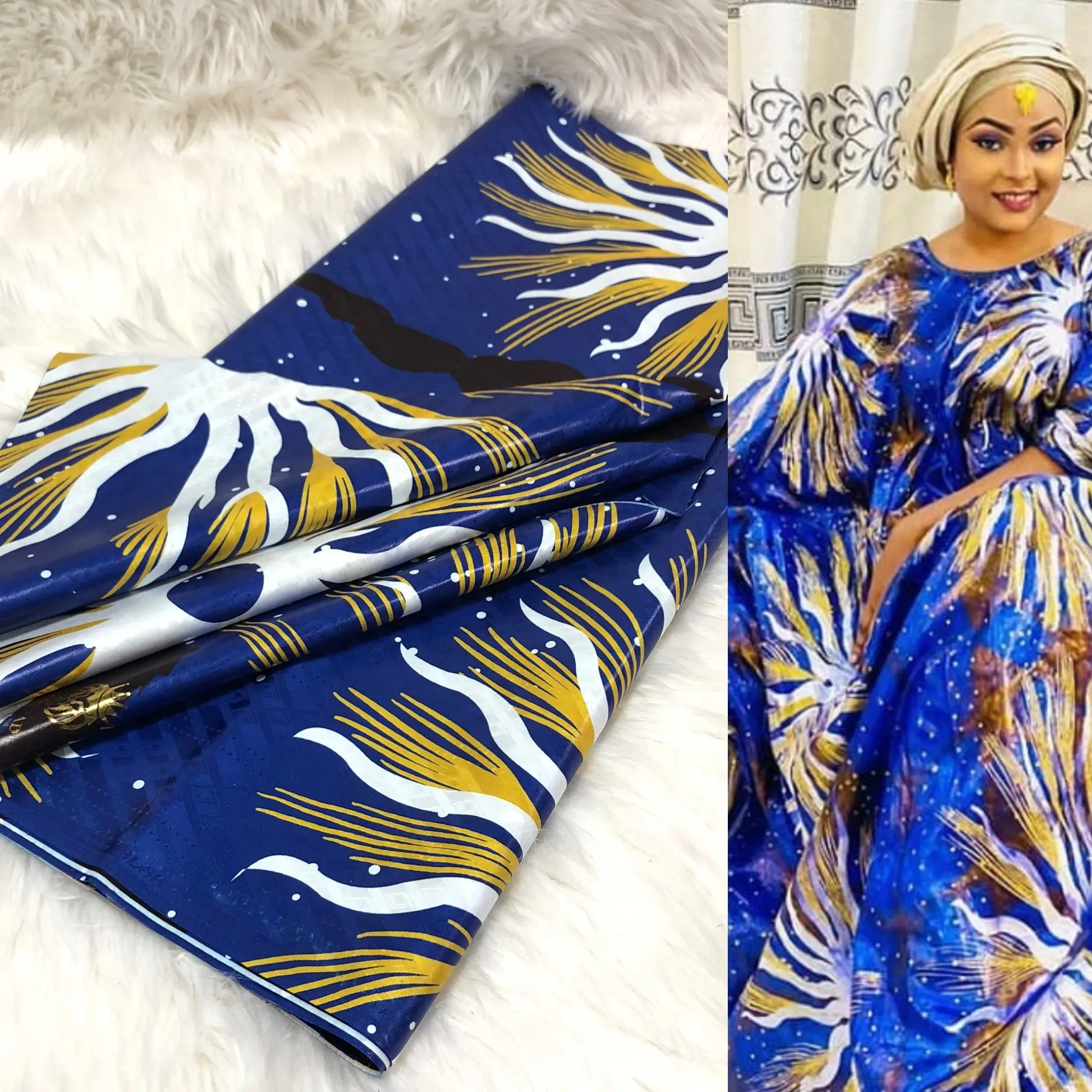 5yards/lot Perfumed 100% Cotton Keep Shiny Bazin Riche Brode Fabric For Men Cloth Soft Top Quality African Fabric Guniea Brocade