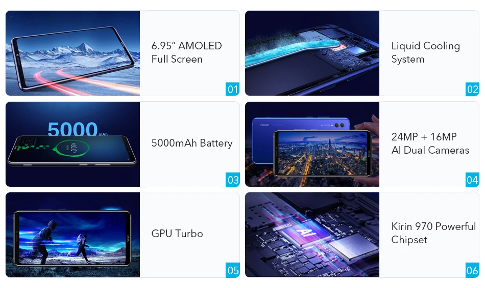 Original Honor Note 10 Google Play Smartphone Kirin 970 Octa core Dual SIM 6.95 inch Android 8.1 24MP 160MP 5000mAh Moblie Phone (10)