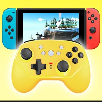 

Wireless Bluetooth Game Controller Joystick 6-axis Gyroscope Asymmetric Dual Motors Gamepad for Switch/Lite for Win7 PC