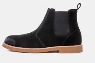 Оригинальные кожаные ботинки челси xiaomi высокого качества; замшевые ботинки из ткани с резинкой; мужские ботинки; 4 цвета; умный дом - Цвет: black 43