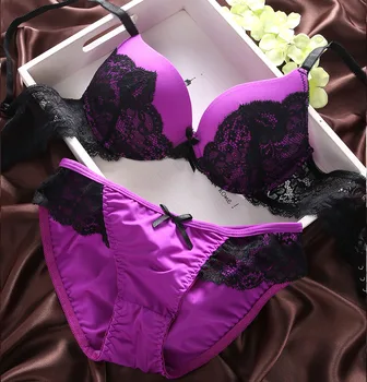 

Push Up Womens Underwear Sexy Bras Lingerie Padded Lace Underwire Gather Chest Bra Sets And Briefs AA A B C D Cup