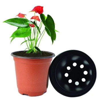 

20 Pcs Plastic Plants Flower Pots Container Round Lightweight Washable Planting Seedling Soft Thin Durable Plastic Flower Pot