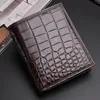 Authentic Real Crocodile Skin Men's Short Purse Small Card Holders Genuine Exotic Alligator Leather Male Bifold Wallet 2