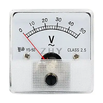 

Square Plastic Clear Face AC 0-50V Voltage Panel Meter