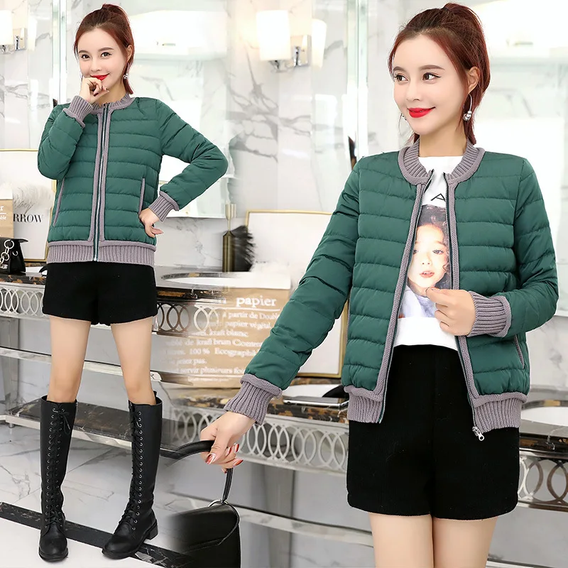 

Small down Jacket 2019 Autumn And Winter Fashion WOMEN'S Dress Knitted Joint Short Korean-style Elegant Versatile down Feather C