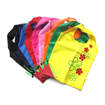 

Strawberry Foldable Storage Bag Folding Grocery Nylon Large Tote Reusable Grocery Shopping Bag Portable Organizer Organization