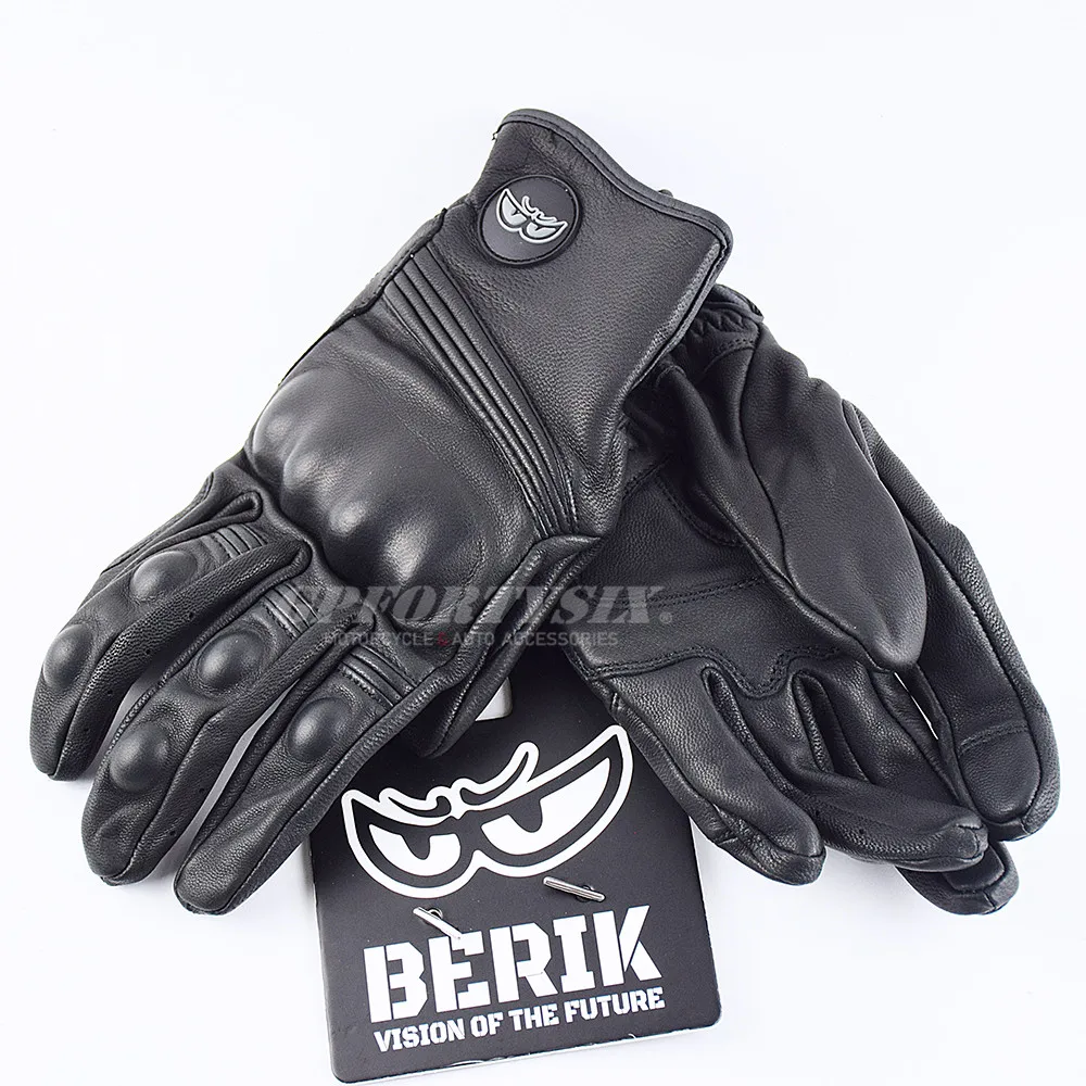 Vintage Genuine Leather Motorcycle Gloves Full Finger Motocross Biker Glove Guantes Moto Men Windproof Gloves Retro motorcycle gloves