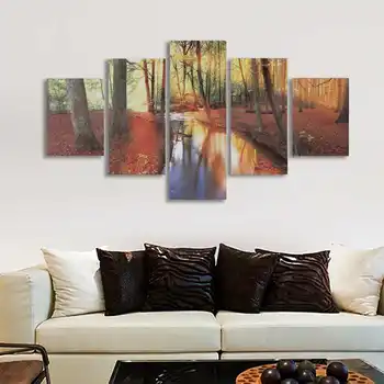 

New 5PCS Autumn Forest Canvas Paintings Poster Modern Wall Art Paintings Pictures Murals Unframed Home Decoration Crafts Gifts