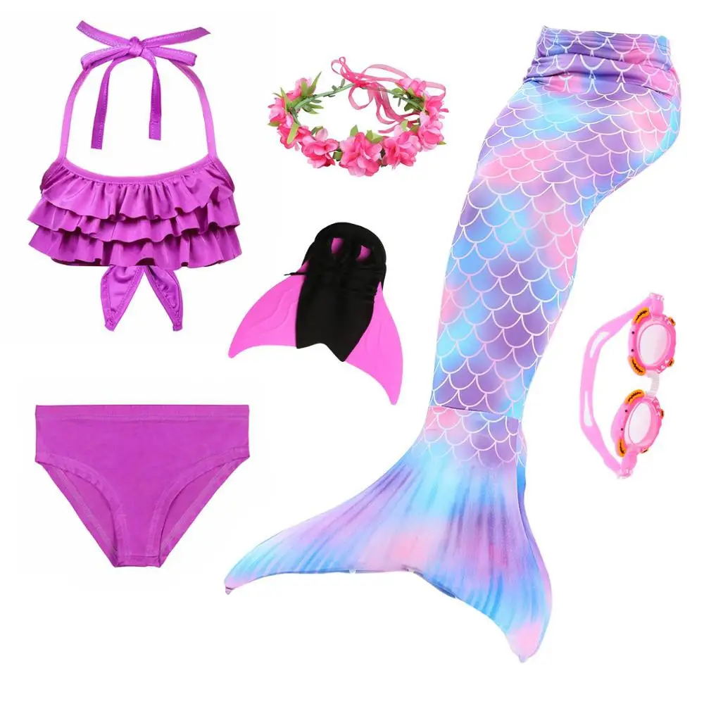 Hot-Children-Swimming-Mermaid-Tails-With-Monofin-Costume-Girls-Kids-Swimsuit-Ariel-Swimmable-Mermaid-Tail-for(10)