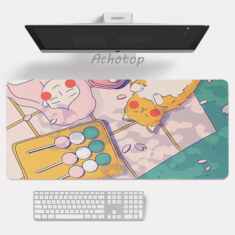 Large Anime Pink Mousepad Gamer Cute Kawaii XXL Gaming Mouse Pad Rubber Otaku Locking Edge Big Fashion Laptop Notebook Desk Mat