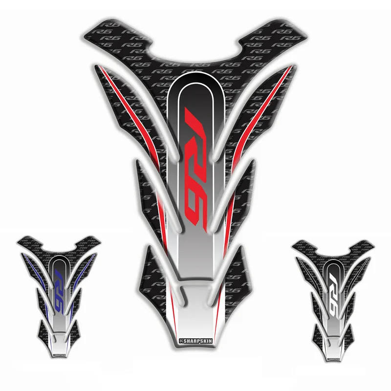 High Quality For YAMAHA R6 YZF-R6 Yzf-r6 3D Motorcycle Reflective Tank Sticker Decal Emblem Tank Pad Cap Protection Pad Stickers