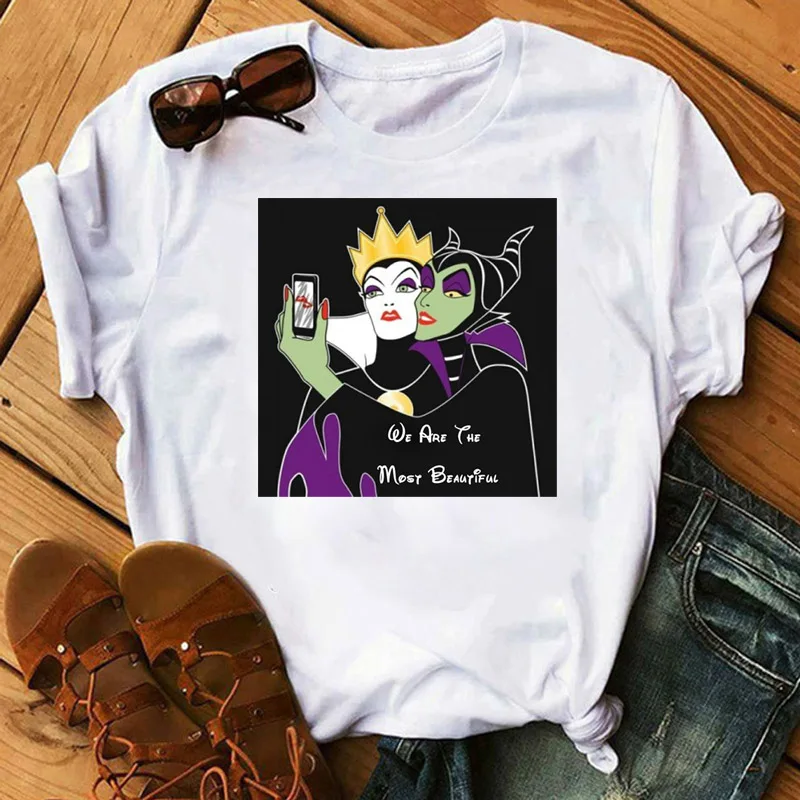 Забавная женская футболка злодей, рубашка Малефисента злой королевы, графическая футболка, женские крутые топы, модные женские футболки, одежда для женщин