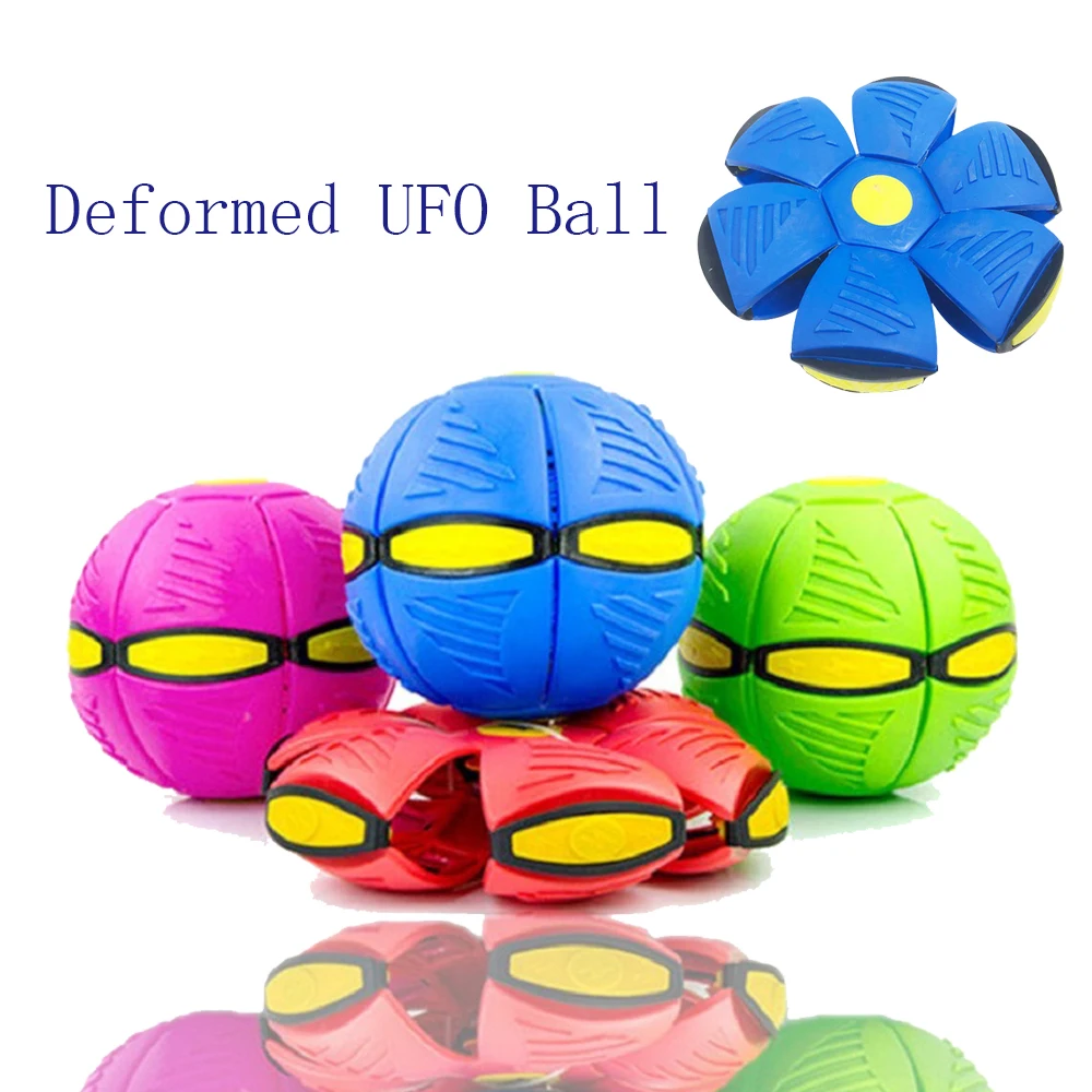 Magic Flying UFO Flat Throw Disc Ball Deformable Flying Saucer Ball Outdoor Toys 
