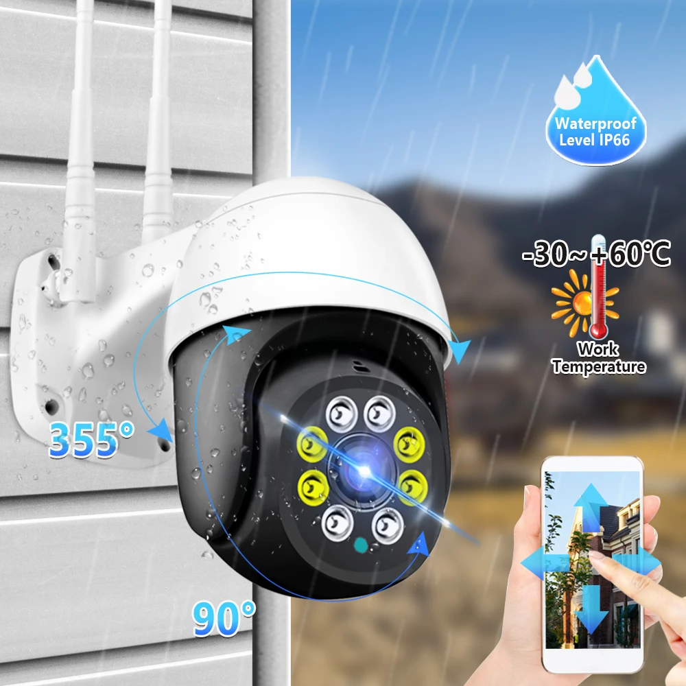 Наружная IP камера 5MP HD Wifi наблюдения PTZ безопасность AI автоматическое
