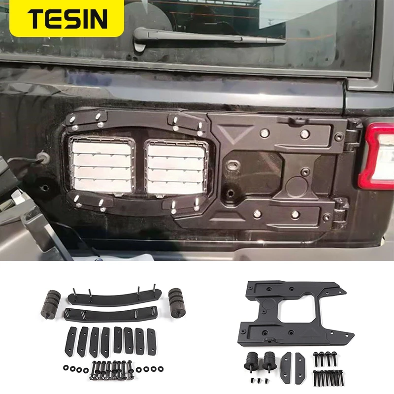 

TESIN Oversize Spare Tire Support Tailgate Reinforcement for Wrangler JL Tire Carrier Reinforcement Kit for Wrangler JL 2018+