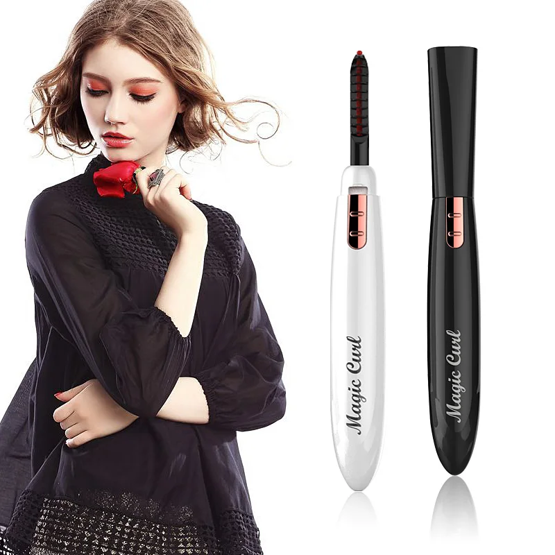 Portable Heated Electric Eyelash Curler Eye Lashes Brush Longlasting