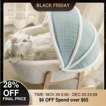 

Rocking Cat House Bed Lounger for Cats Swing Tent Pet House Soft Plush Kitten Hammock Sleeping Mat shake Basket Small Dog Bed