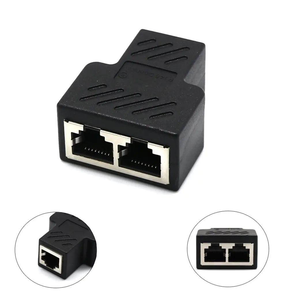 

Splitter Ethernet RJ45 Cable Adapter 1 Male To 2 Female Port LAN Network Connector Wire Ethernet RJ45 Cable Adapter