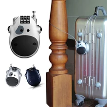 Мини-механический замок с паролем, телескопический трос, комбинированные замки, Противоугонный замок, багажный пароль, навесной замок, Коровья цифра