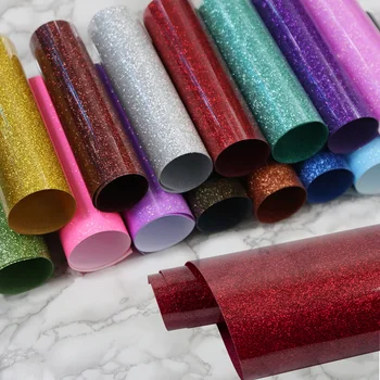 

SUNICE PU Glitter Heat Transfer vinyl Film Garment Film T-shirt Silhouette Paper Art Decoration Sticker Supplies DIY customized