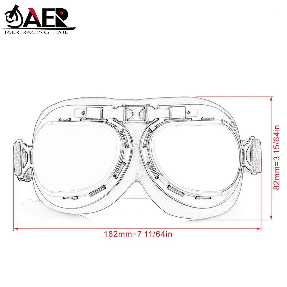 JAER Motorcycle Helmet Glasses Motorbike Vintage Leather Goggles Cruiser Folding Riding Bike Cycling Goggles Glasses