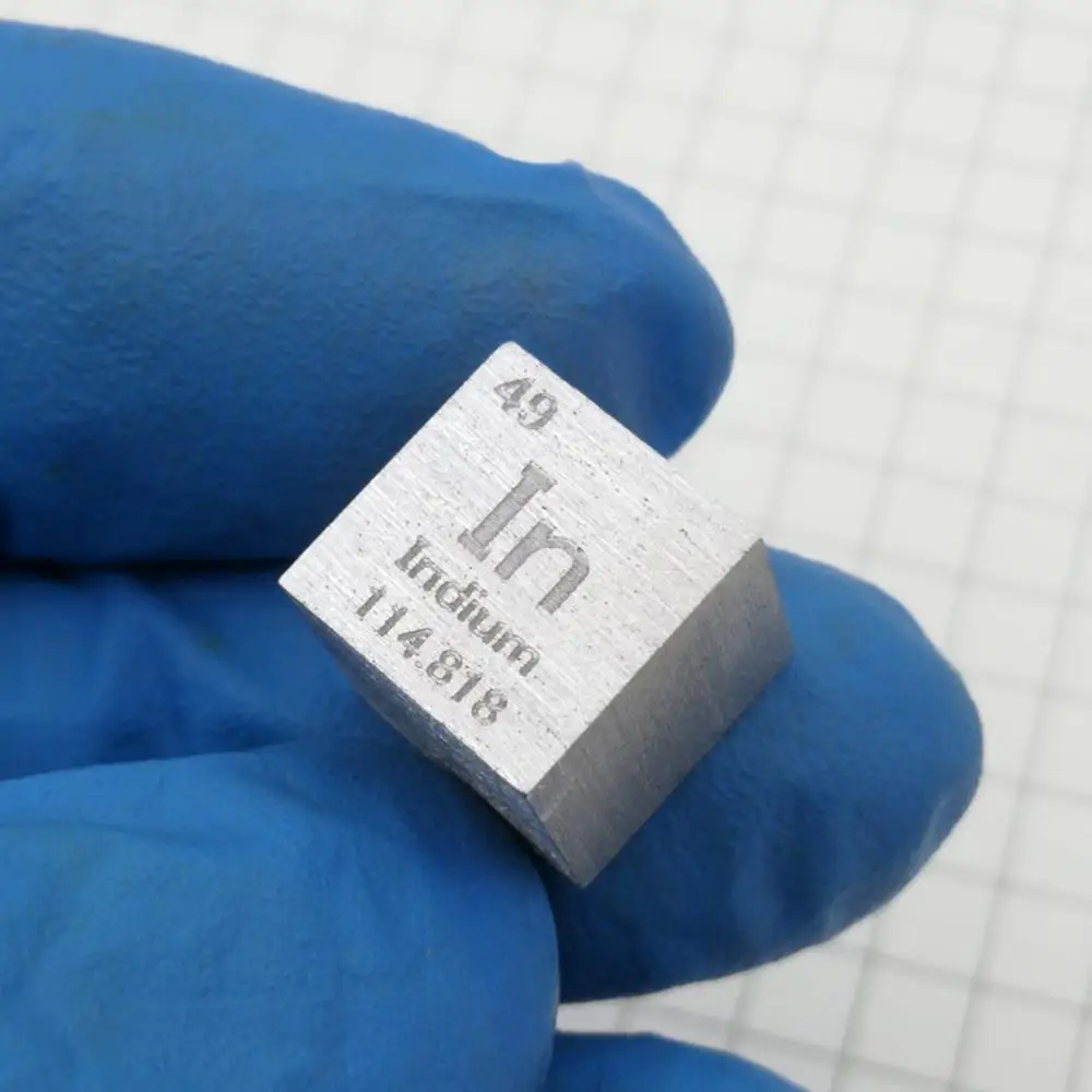 

Free shipping 5pc Indium In Periodic Table Cube 99.995% Pure Length 10mm Weight 7.3g