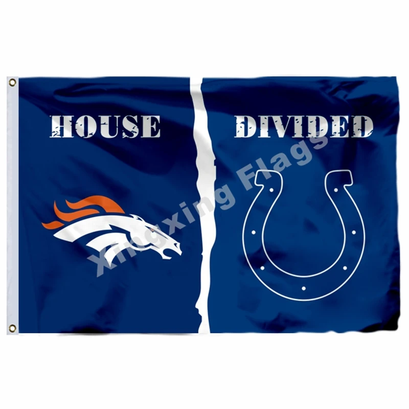 Denver Broncos Dallas Cowboys дом разделенный флаг 3ft X 5ft полиэстер баннер Размер № 4 90X150 см пользовательский флаг