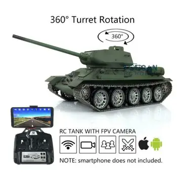 شراءهينجلونج دبابة مع جهاز للتحكم عن بُعد 3909 1/16 FPV TK7.0 T34-85 360 برج المعادن المسار برميل نكص TH17771-SMT2