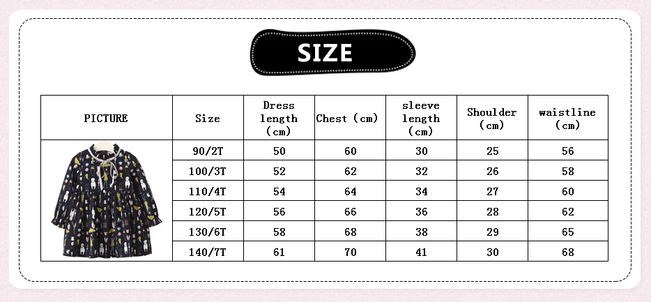 Baby Girl Clothes Bow Print Long Sleeve Dress