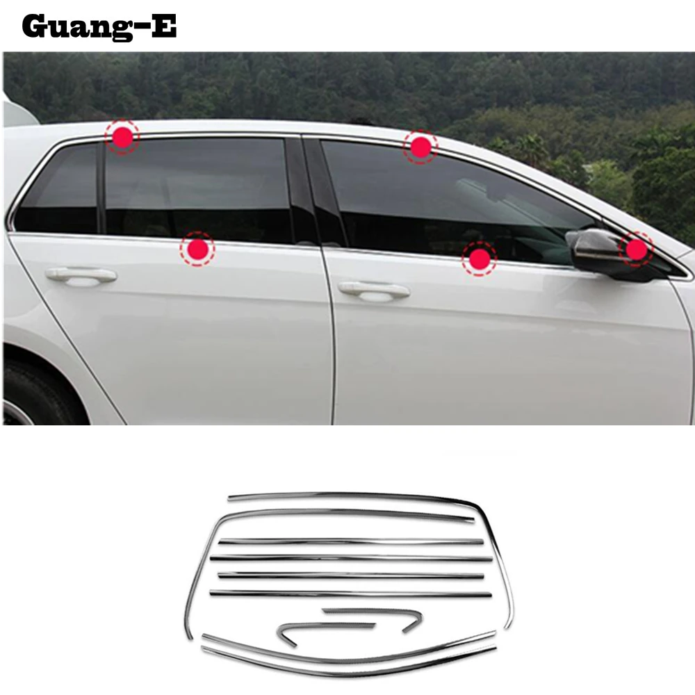 Для VW Volkswagen Golf7 Golf 7 автомобиль из нержавеющей стали Стекло окно декоративная подушка средняя стойка полосы отделка