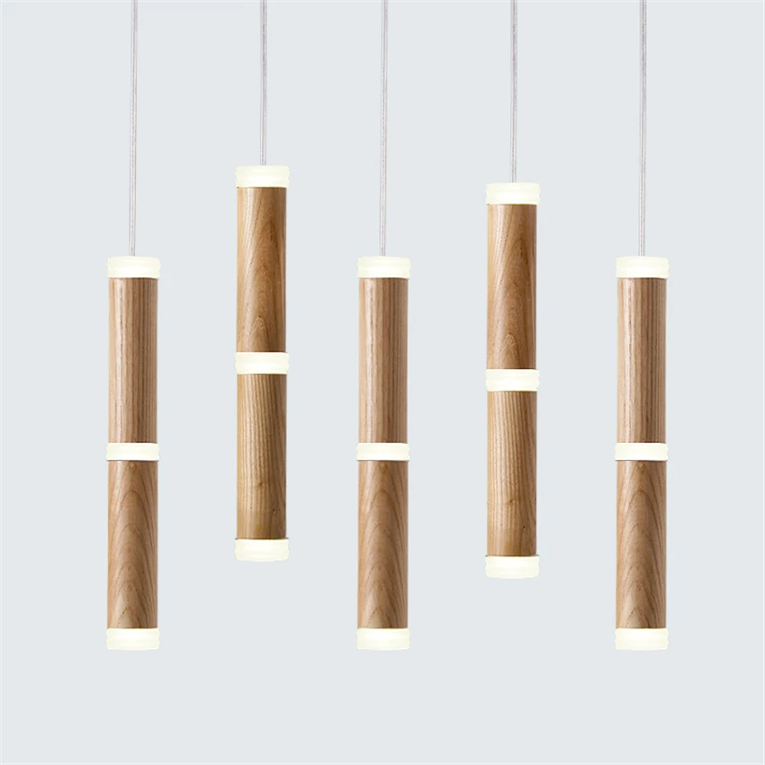 Nordic Bamboo Wood Art Pendant Lights Design Living Room Cafe Dining Study Table Home Hanging Lamps Modern Fixtures | Лампы и