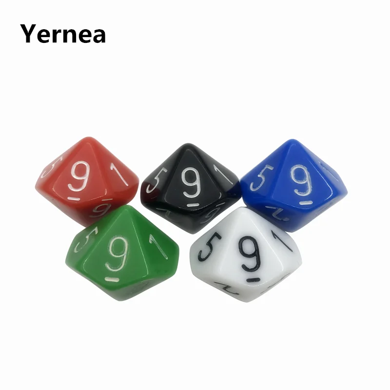 

5Pcs/Lot Multicolor D10 Originality Dice Acrylic Rounded Corner Multi-faceted Dice Set Game Dice Entertainment Board Game