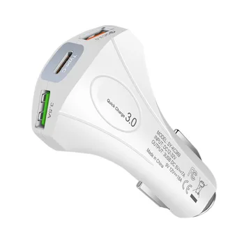 

Multifunction 3-Port Car Charger With Type-C And QC 3.0 With Indicator Light FunctionUniversal For 12-24V Cars
