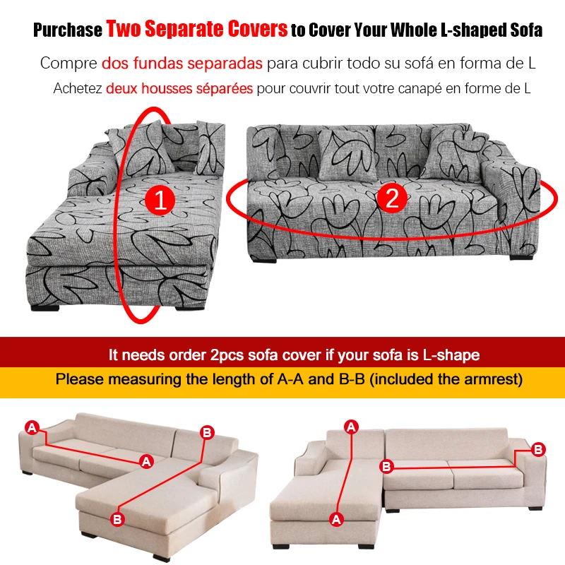 sofa cover elastic couch cover sectional chair cover It needs order 2pieces sofa cover if your sofa is corner L-shape sofa 3