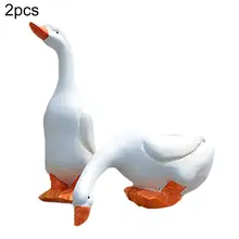 2 шт. смола фигурка утки моделирование утка животное модель орнамент для двора пруд газон статуя сад наружное украшение