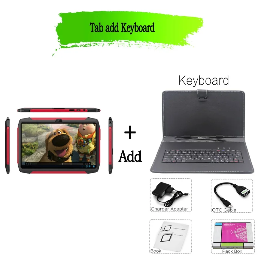 Tab add Keyboard 7 дюймов Android 8,0 Tablet Pc 4 ядра 1 Гб+ 16 Гб Wi-Fi Bluetooth Планшеты ПК Google Интернет-магазин Google Рынок планшет сильный Планшеты - Комплект: Tab add Keyboard