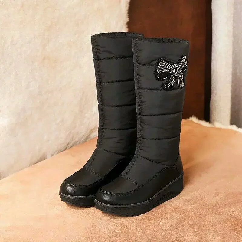 

2018 Winter New Style Waterproof Anti-slip Cotton-padded Shoes Warm Brushed And Thick down Feather Thick Bottomed Outdoor Tube S