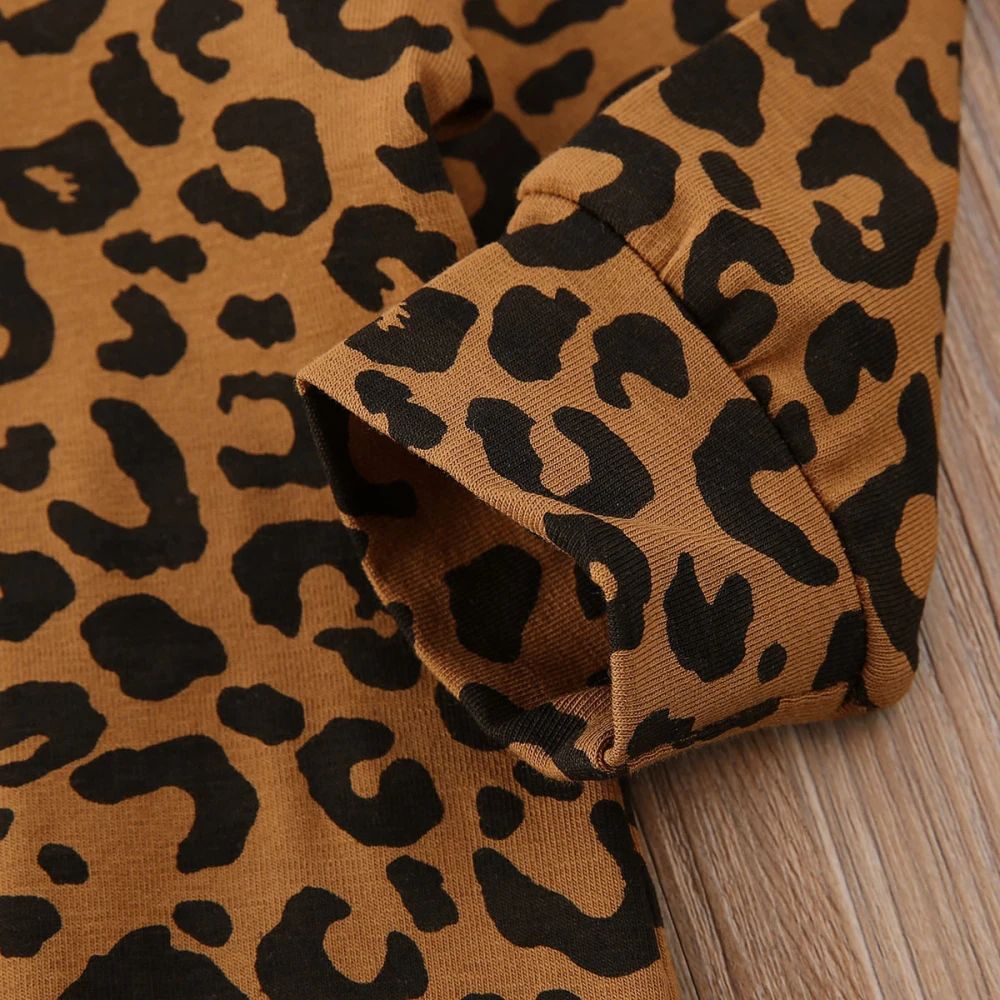 Pudcoco/комбинезон на молнии с леопардовым принтом и капюшоном; коллекция года; Модная одежда для новорожденных девочек и мальчиков; комбинезон; костюм для подвижных игр; одежда для сна; осенняя одежда